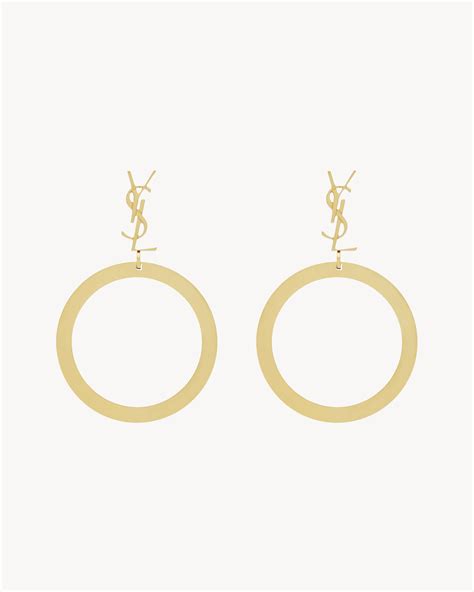 ysl cassandre earrings|Saint Laurent Cassandre YS Hoop Earrings .